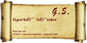 Gyurkó Sándor névjegykártya