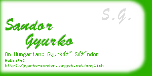 sandor gyurko business card