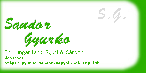 sandor gyurko business card
